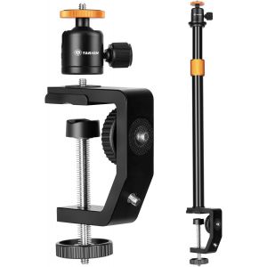C Clamp Stand Camera Desk Mount avec vis Standard 1/4,rotule et Tige d'extension r&eacute;glable de 33 &agrave; 60 cm pour Vlogging Live Stream Photo Studio Light Photography Filming - Neuf