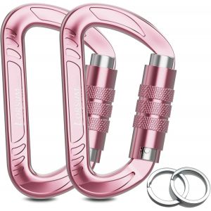 Mousquetons Verrouillage Automatique Tr&egrave;s R&eacute;sistants,12kn/1227kg,L&eacute;gers (28,3 G),Mousquetons Robustes Pour Camping,Randonn&eacute;e,Hamac,Balan&ccedil;oire,Sac &Agrave; Dos,Laisse Et Harnais.[B803] - Neuf