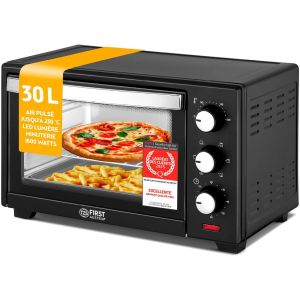 NouvelHorizonstore-Mini-Four 30L 1600W - Four avec r&eacute;glage de la temp&eacute;rature jusqu'&agrave; 230&deg;C - Avec minuteur de 60 min, 3 hauteurs d'insertion, plaque et grille - Pour petites cuisines et camping - Neuf