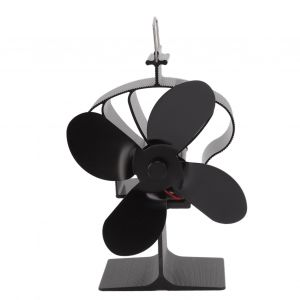 HJLIAN Ventilateur de cheminee a 4 pales en alliage d'aluminium, resistant a la chaleur, noir, pour modele Winter Crown - Neuf