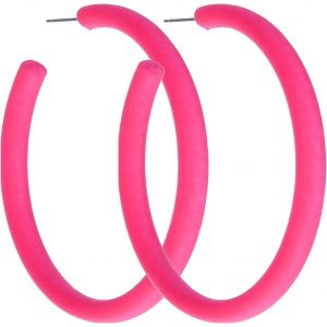 Kalhx-Néon Boucles D'oreilles Femme Acrylique Boucles D'oreilles Rétro Néon Grandes Boucles D'oreilles Créoles Rondes Boucles D'oreilles Tendance Pour Années 80 Et 90 Fête Accessoires (Rose) - Neuf