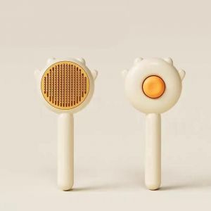 Peignes Pour Chats,Brosse &Agrave; Aiguilles De Toilettage Pour Animaux De Compagnie,Peigne De Massage Magique,Fournitures G&eacute;n&eacute;rales Pour Animaux De Compagnie,Soins De Nettoyage Pour .Jaune Clair. - Neuf