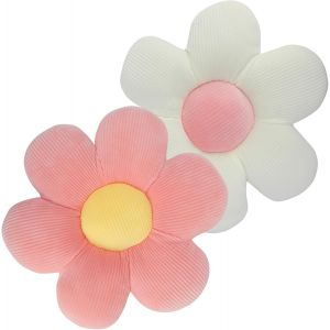 Cauc-2 Pcs Coussin Fleur, 40cm Coussin De Si&egrave;ge En Forme De Fleur, Tapis De Sol Coussins De Si&egrave;ge Canap&eacute; Pour La Maison, Le Canap&eacute; Et La Voiture(Rose) - Neuf
