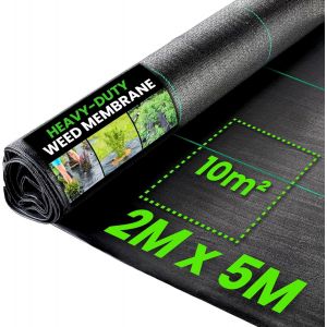 Kalanka-Toile De Paillage - 2m X 5m (100 G/M²) Géotextile Bache Anti Mauvaise Herbe Pour Jardin Et Potager - Toiles De Paillage Pour Aménagement Paysager, Couvre-Sol & Parterres De Fleurs - Neuf