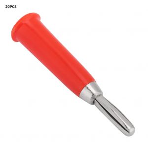 Lot de 20 connecteurs jack banane rouges de 4 mm pour amplificateur de haut-parleur - Neuf