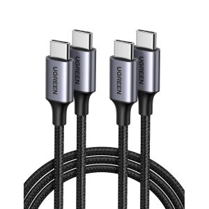 Kal-Lot De 2 C&acirc;ble Usb C Vers Usb C Pd Charge Rapide 60w C&acirc;ble Usb Type C Nylon Tress&eacute; Compatible Avec Galaxy S23 S22 S21 S20 Note 20 Macbook Pro Ipad Pro 2021 Steam Deck Ps5 Manette (0.5m) - Neuf
