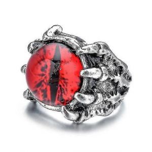 Bague Punk Vintage R&eacute;tro Pour Homme, Griffe De Dragon, Mauvais ?il, ?il Du Diable, Serpent, Animal, Cristal, Bijoux Pour Doigt, Cadeau D'halloween - Neuf