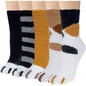 Moelleux Chaussettes Pour Femmes - Confortable Chaussettes Thermiques Chaussettes Chaudes - Imprimé Léopard Doux Floue Chaussettes - Chaussettes Épaisses Pour L'hiver - Neuf