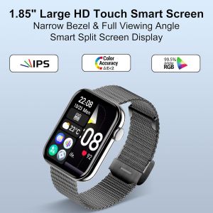 Montre intelligente pour homme et femme avec appels et r&eacute;ponse/notifications WhatsApp, 1,85"" Montre num&eacute;rique de remise en forme, podom&egrave;tre, 19 modes de sport Android iOS Smart Watch avec - Neuf