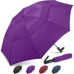 ERSHI-Parapluie De Golf Pliant - 54 Pouces Parapluies Automatique Compact Solide,Umbrella Resistant Ventilé à Double Canopée pour [1349] - Neuf