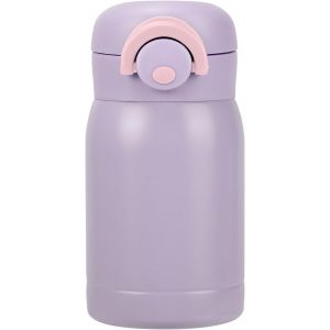 Petite Bouteille D'eau De 150 Ml Avec Paille - Mini Bouteille Isotherme Pour Boissons Chaudes Et Froides, Ouverture À Une Main, Couvercle Anti-Fuite, En Acier Inoxydable, Portable Pour Café - Neuf