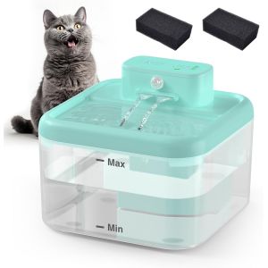 Fontaine À Boire Pour Chat 2l, Fontaine Pour Animaux De Compagnie Super Silencieuse Avec Lumières Led, Filtration Multiple, Trois Modes De Débit D'eau - Neuf
