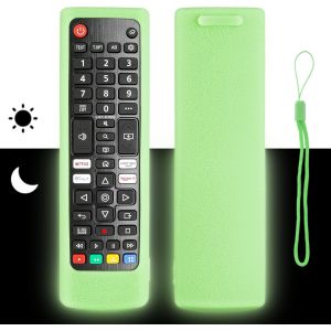 Coque t&eacute;l&eacute;commande en silicone compatible avec LG Smart TV AKB74915324 AKB76037605 AKB76040301 AKB74915346 AKB75375608 T&eacute;l&eacute;commande Housse de protection antichoc avec vert fluorescent et cordon - Neuf