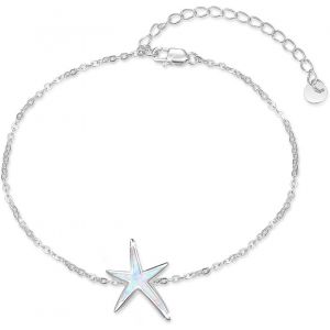 Bracelet Étoile De Mer En Argent Sterling 925 - Opale - Cadeau Pour Femme Et Fille - Neuf