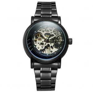 Montre-Bracelet Mecanique Automatique Etanche Pour Homme Winner (Noir) - Neuf