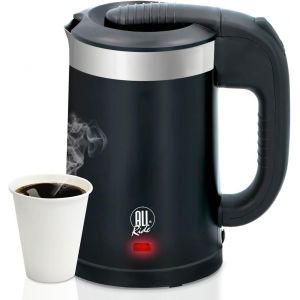 KALANKA-Bouilloire &iquest;&iquest;lectrique 24V/300W &iquest;C Bouilloire de Voyage Compacte pour Camion &iquest;C S&iquest;&iquest;curit&iquest;&iquest; avec Arr&iquest;&ordm;t Automatique &iquest;C Noir/Argent &iquest;C Capacit&iquest;&iquest; 0,5 Litre - Neuf