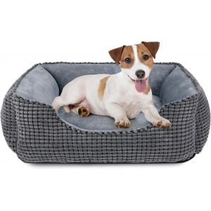 Panier Pour Chien,Lit Chien Moyen Taille Lavable,Antid&eacute;rapant Coussin Anti-Anxi&eacute;t&eacute; Pour Petit Moyen Chiens Et Chats,63x53x20cm - Neuf