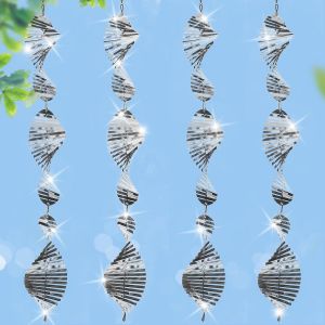 NouvelHorizonstore-12 Pcs 3D Effaroucheur Oiseaux Spirale R&eacute;fl&eacute;chissante,R&eacute;pulsif Oiseaux Ext&eacute;rieur,Spirale R&eacute;pulsif Pigeon,360&deg; R&eacute;fl&eacute;chissant Anti-Oiseaux pour Jardin,Balcon,Arbres Fruitiers,Maison, - Neuf