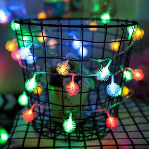 KAL-Guirlande Lumineuse Pissenlit À Piles, 1,5 M, 10 Led, Pour L'Intérieur Et L'Extérieur, Lumières Décoratives Pour Chambre D'Enfant, Balcon, Jardin, Noël, Mariage (Lumière Colorée) - Neuf