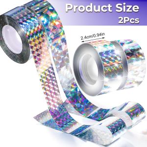 Ruban anti-oiseaux, 2 rouleaux de 80 m de ruban réfléchissant double face, répulsif anti-oiseaux pour effrayer les oies, les pigeons et les pics dans les jardins, les fermes et les vergers. - Neuf