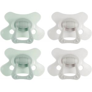 Sucette Naturelle-Vert & Gris-18+ Mois-Lot De 4-T&eacute;tine En Forme De Papillon,Embout En Silicone,Sans Bpa & Respectueuse Des Dents - Neuf