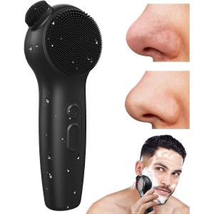 Brosse Nettoyante &Eacute;lectrique En Silicone Pour Le Visage, Id&eacute;ale Pour &Eacute;liminer Les Points Noirs Et Am&eacute;liorer L'acn&eacute;. Brosse Exfoliante Et Massante Pour Un Nettoyage En Profondeur Sous La Douche, &Eacute;tanche. Couleur : Noir. - Neuf