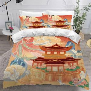 Housse De Couette Chinoise X Imprim&iquest;&iquest; D Des Fans Mangas Parure De Lit Personnes Hypoallergique Microfibre Literie Pi&iquest;&iquest;Ces Avec Fermeture &iquest;&iquest;Clair - Neuf
