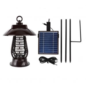 HJLIAN Lampe anti-moustiques portable a energie solaire, tue-insectes d'exterieur, LED rechargeable - Neuf