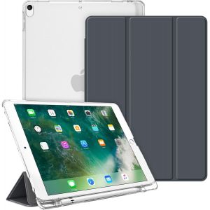 Coque Pour Ipad Air 3 2019/Ipad Pro 10.5 2017 Étui Transparent Avec Porte-Stylo Housse De Protection Avec Fonction Sommeil/Réveil Automatique,Gris Sidéral - Neuf