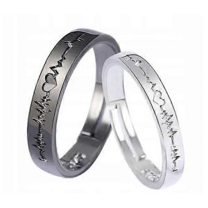 2. Bagues R&eacute;glables Pour Couples Romantiques - Neuf