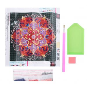 Hjlian Kit De Broderie Diamant A Faire Soi-Meme, Motif Fleur, Point De Croix, Strass, Decoration Murale (Modele 7) - Neuf