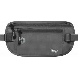 Nzqaf-Ceinture De Sport, Sac À Bandoulière Avec Poches En Maille, Ceinture De Course Étanche Pour Voyage Cyclisme Hommes Femmes, Banane De Sport Sécurité Pour Passeport Monnaie Cartes - Gris Foncé - Neuf