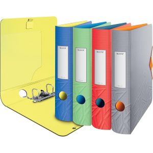 Dossier De Qualité 180° Active, A4, Fin, Dos Arrondi, 6,5 Cm De Large, Fermeture À Bande Élastique, Polyfoam Léger, Dossier En Plastique, Série Urban Chic, Couleurs Assorties, 1 Pièce - Neuf