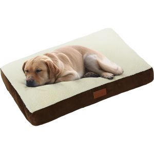 Kalanka-Matelas D'intérieur Lavable, Pour Chiens, Revêtement Imitation Daim Et Peau De Mouton, Rembourrage En Fibres De Polyester, Pour Cage De 107 Cm, Taille Xl, 100 X 66 X 10 Cm, Marron/Blanc - Neuf