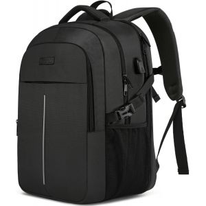 Sac à Dos Ordinateur Portable 18.4 Pouces,55L Sac à Dos de Voyage Grande Homme Femme Antivol Imperméable avec USB Charging Port PC pour Loisir,Scolaire,Affaire Noir - Neuf