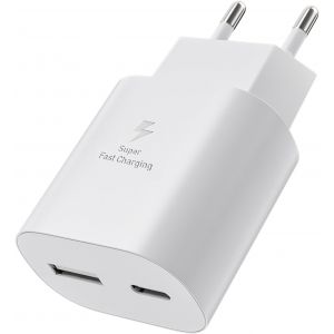 TRAHOO-Chargeur USB C 25W 2 Ports Adaptateur Charge Rapide pour iPhone 17 16 Pro Max 16e 15 Plus, pour Samsung Galaxy S25 S24 S23 A56 A55 A36 A35 A26 A17 A16, Chargeur Secteur Prise USB A - Neuf