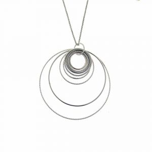 Collier Argent Rhodi&eacute; Diamant&eacute; Chiara - Neuf