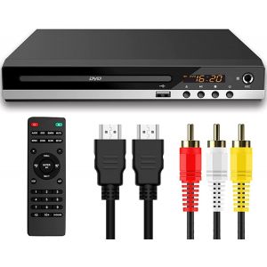 MEVRONISSHOP-Lecteur DVD pour TV avec HDMI, Lecteur DVD pour t&eacute;l&eacute;viseurs avec Toutes Les r&eacute;gions gratuites, Lecteur CD HDMI 1080P avec Sortie AV, entr&eacute;e USB. - Neuf