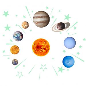 Autocollants Muraux Fluorescents Pour Planetes Du Systeme Solaire, Autocollants Pour Plafond Et Decoration Murale Pour Chambres D'enfants - Neuf