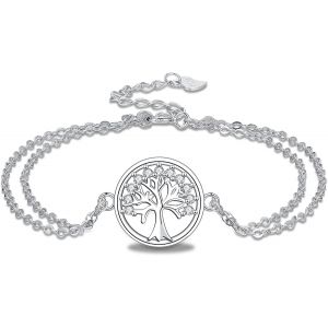 Eryi-Bracelet Femmes Argent 925, Bracelet Femme Réglable 17+4cm - Fête Des Mères Saint Valentin Cadeau - Avec Boîte Cadeau - Neuf