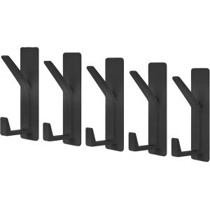 Crochet Adhesif Mural, Porte Serviette Salle de Bain, Accroche Torchon Cuisine, Porte Manteau Adh&eacute;sif, Attache Murale Sans Percer, Pour salle de bain, cuisine, salon, 5 Pi&egrave;ces - Neuf