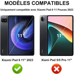 Clavier Pour Xiaomi Pad 6/6 Pro 11"" 2023, Coque Pour Xiaomi Pad 6 Avec Azerty Clavier Rétro-Éclairé Bluetooth Sans Fil Magnétique Pour Tablette Xiaomi Pad 6/6 Pro, Noir - Neuf