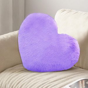 Cauc-Coussin Coeur 46 X 36 Cm Coussin Decoratif Oreiller Coeur, Coussin D&eacute;coratif En Peluche Chambre D'enfant, Coussin Canape Convient Pour Les Salon Lit, Violet - Neuf