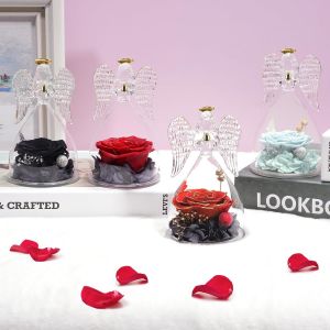 Eternal Rose Gift For Women,Eternal Flower Gift Birthday Woman Wedding,Eternal Rose Guardian Angel Figurine Gift Mum Granny Belle M&egrave;re Christmas Valentine's Day Mother's Day.[S127] - Neuf