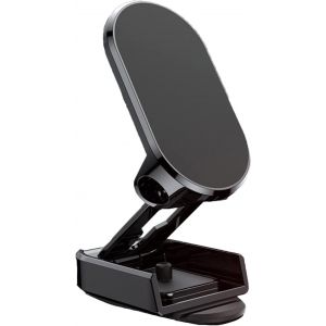 Support De T&eacute;l&eacute;phone De Voiture Magn&eacute;tique Pliant En Alliage,Support De T&eacute;l&eacute;phone Magn&eacute;tique Fort Pour Voiture, Support Pliant Pour Tableau De Bord Universel Pour Voiture Forte Aspiration (Black) - Neuf