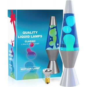 Subzonal-Lampe &Agrave; Lave 37cm Eau Bleu Clair Cire Blanche Lampe &Agrave; Lave Enfants Veilleuse Lumi&egrave;re Color&eacute;e Cadeau Pour No&euml;l Anniversaire - Neuf