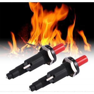 Chauffage à gaz, allumeur piézoélectrique, allumeur céramique, allumeur piézo à bouton-poussoir, accessoires pour allumeur piézo, allumeur piézo pour poêle extérieur, 2 pièces - Neuf