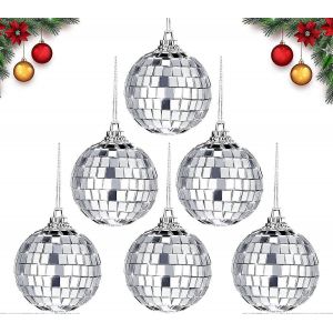boule à facettes,boule disco 6pcs,boule suspendue en argent 6cm,boule disco argentée,boules à facettes argentées,boules disco à facettes,petite boule à facettes,boule disco pour p - Neuf