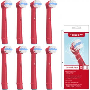 Lot De 16 T&ecirc;tes De Brosse &Agrave; Dents Pour Oral B Enfants, T&ecirc;tes De Rechange Pour Brosse &Agrave; Dents &Eacute;lectrique Braun Compatible Avec Brosse &Agrave; Dents &Eacute;lectrique Sensitive Clean - Neuf