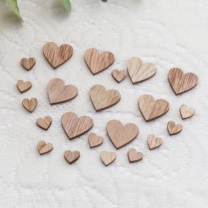 120PCS Decoration Mariage Coeur en Bois Deco Mariage Champetre D&eacute;coration Confettis Table pour Bapt&ecirc;me Babyparty pour DIY Travaux Manuels(12MM+25MM) - Neuf
